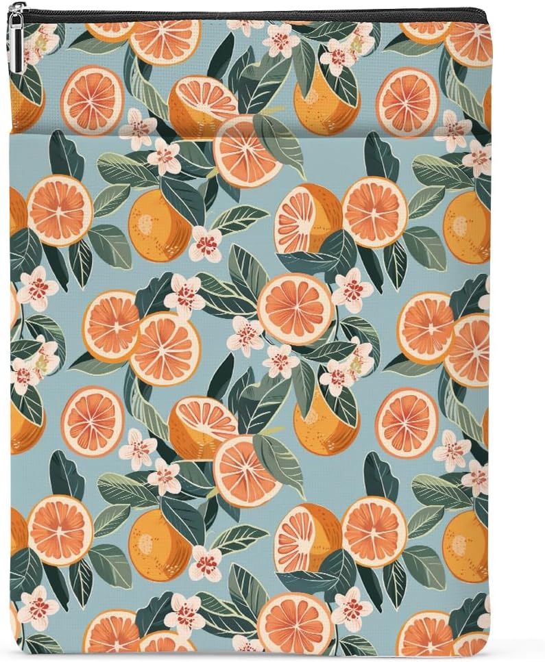 Book Sleeve Books Protector Books Pouch Book Lovers Gifts Bookish Gifts Waterproof Cover with Zipper for Grapefruit Printed Gift Bag for Women Teacher Girl Doctor Coworker Christmas Birthday