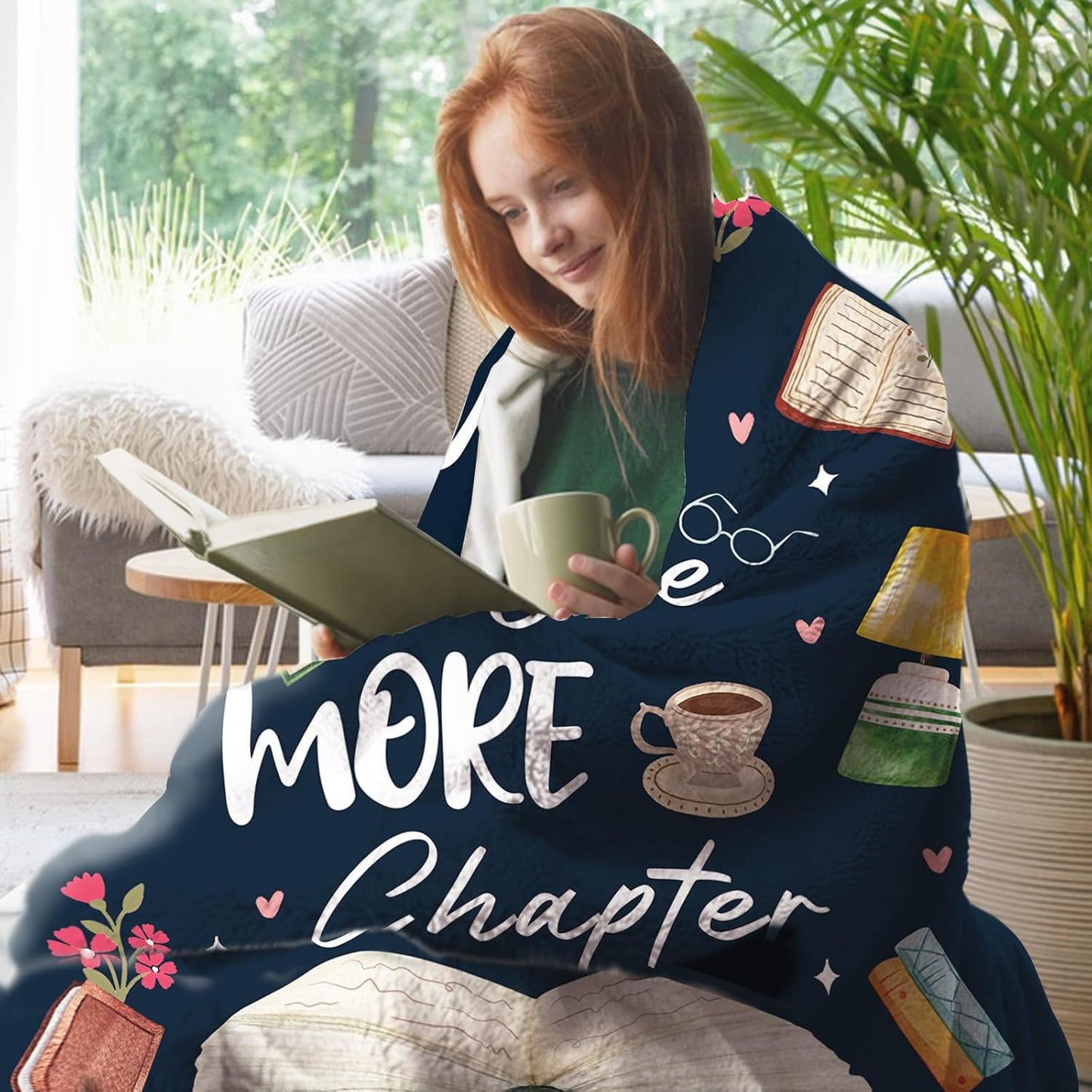 Book Lovers Gifts Flannel Throw Blanket, Bookish Gift for Reader Bookworm Books Club, Graduation Birthday Ideas, Reading Blanket Present for Men Women Librarian Teacher 50" x 60"