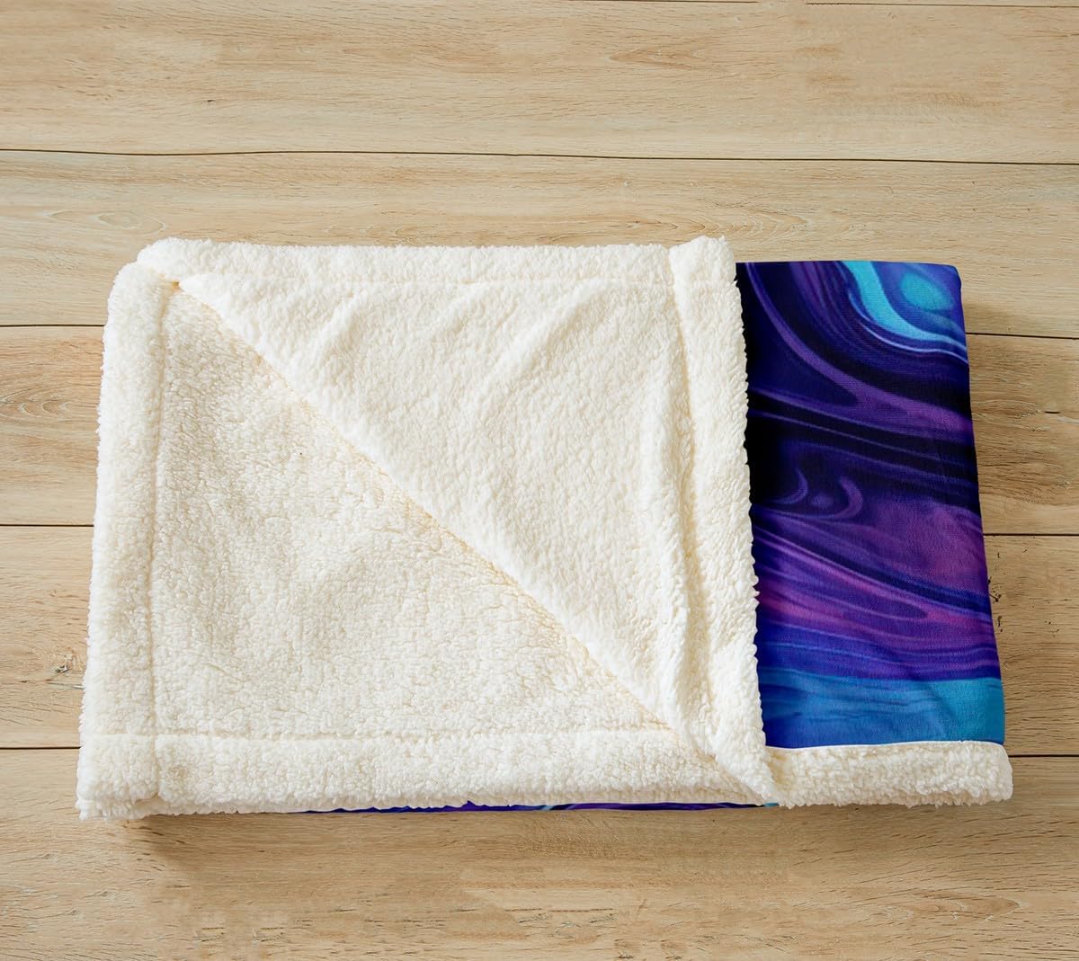 Feelyou Marble Printed Fleece Blanket for Girls Teens Adults Abstract Art Plush Blanket for Sofa Bed Couch Decorative Modern Bright Marble Sherpa Throw Blanket Purple Teal Fuzzy BlanketKing 87"x95"