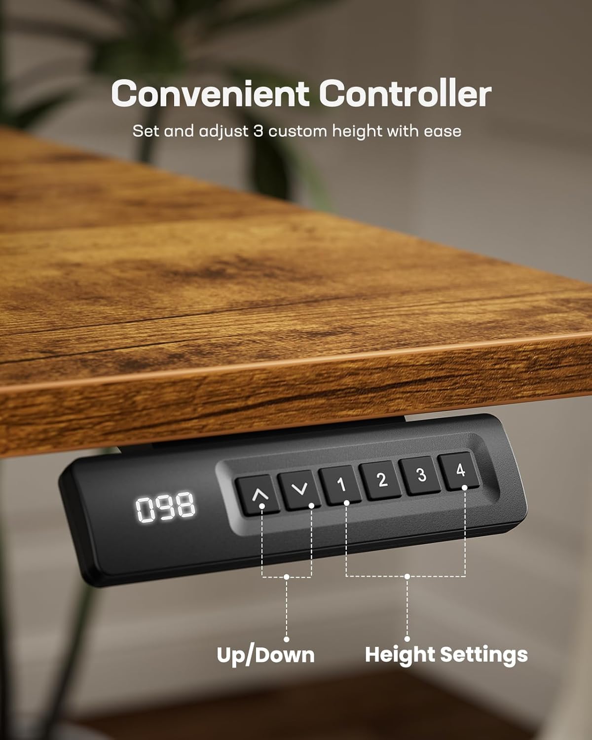 Marsail Standing Desk, Adjustable Heights Desk, Stand Up Desk, 40x24 Inches Desktop for Home Office or Gaming Computer use, with 4 Memory Presets, Headphone Hook, Cable Organizer