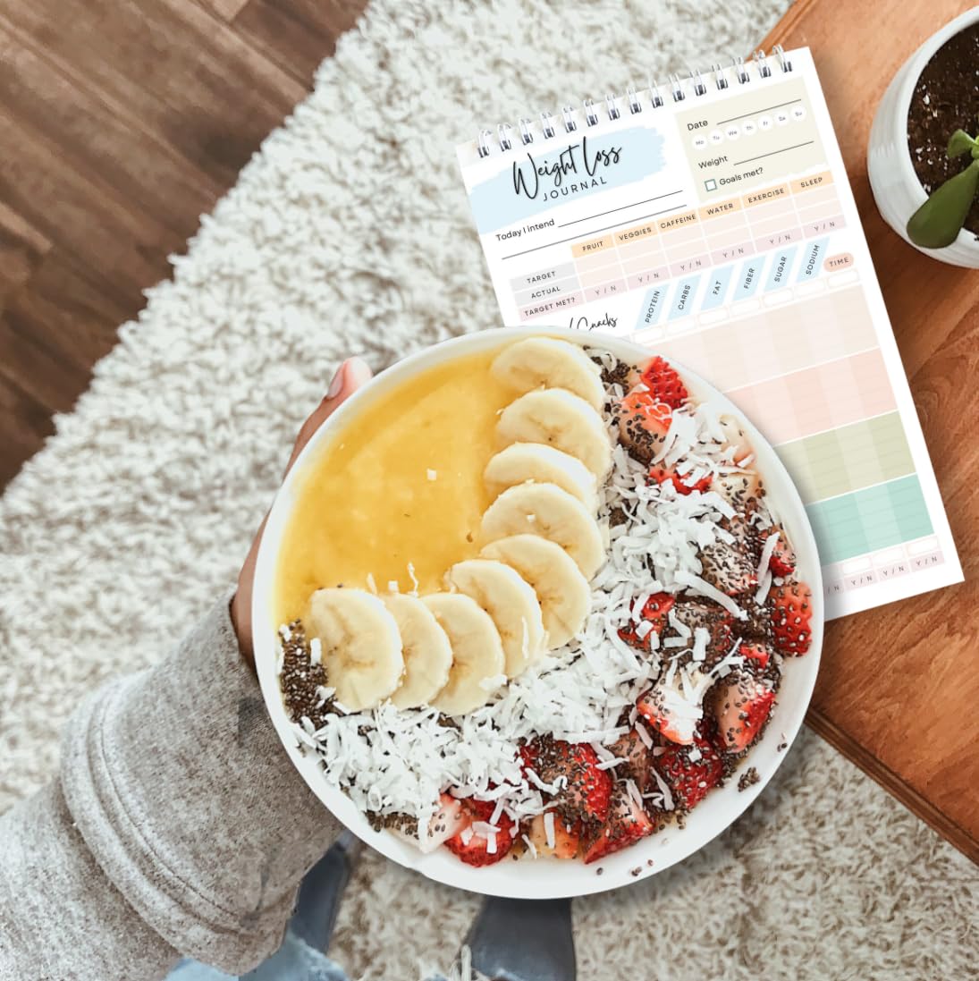 Food Journal for Women & Men – Daily Weight Loss Tracker, Fitness & Nutrition Planner, Diet Log Book for Tracking Meals, Calories, Workouts & Wellness Goals, 50 Double-Sided Pages, 5.5 x 8.5