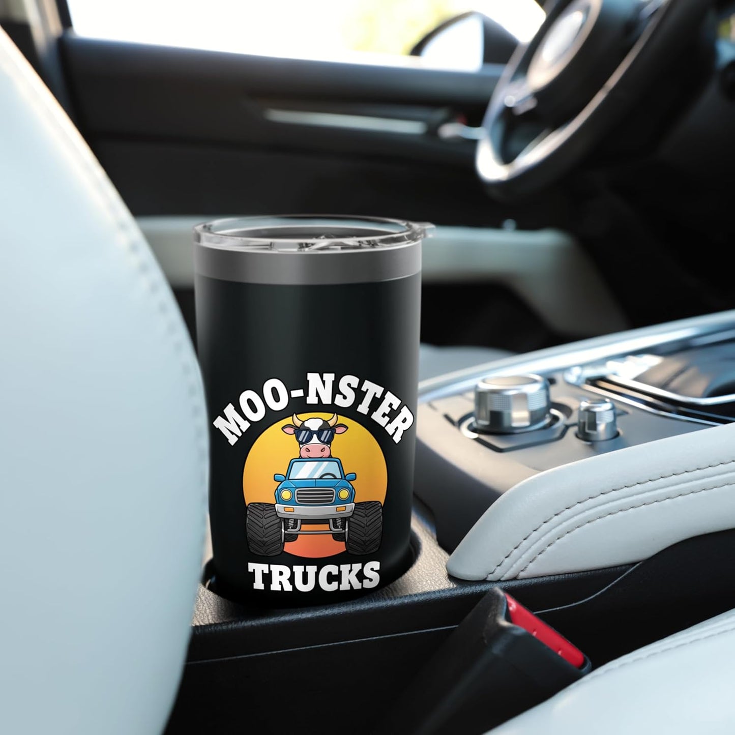 Moo-nster Trucks Cow Boys Funny Farm Animal Stainless Steel Insulated Tumbler