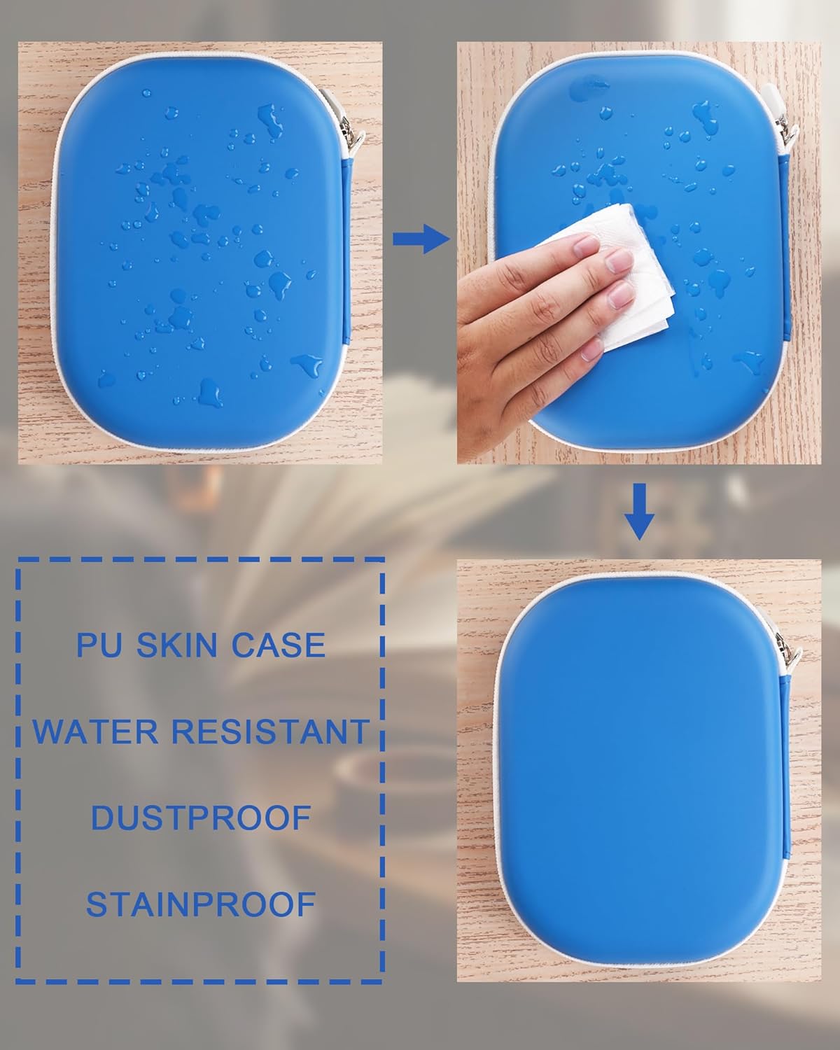 Reading Light Case for Glocusent LITOM LEDGLE TSINGREE, Book Light Case for Reading in Bed, Portable Storage Case for Home Travel (BLUE, SMALL)