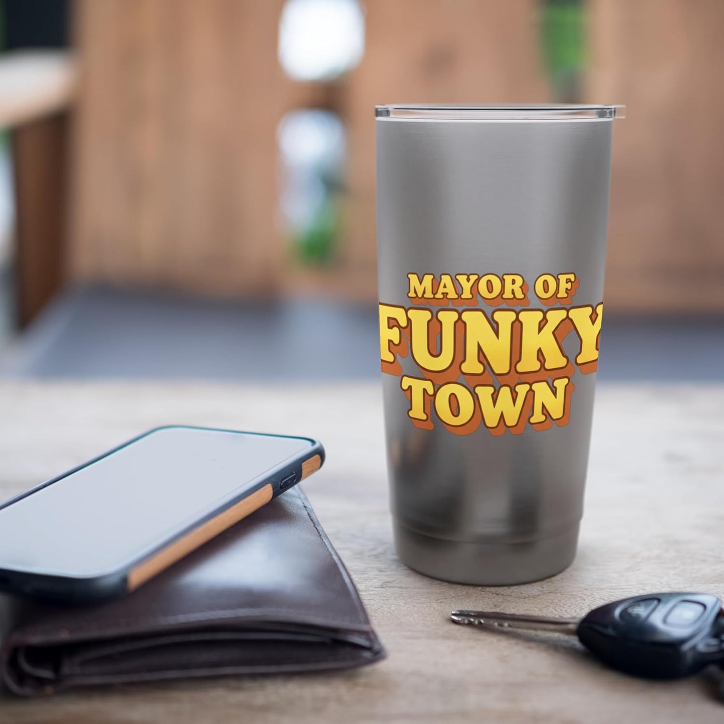 Mayor Of Funky Town Retro 70S Kids Disco Nostalgia Stainless Steel Insulated Tumbler