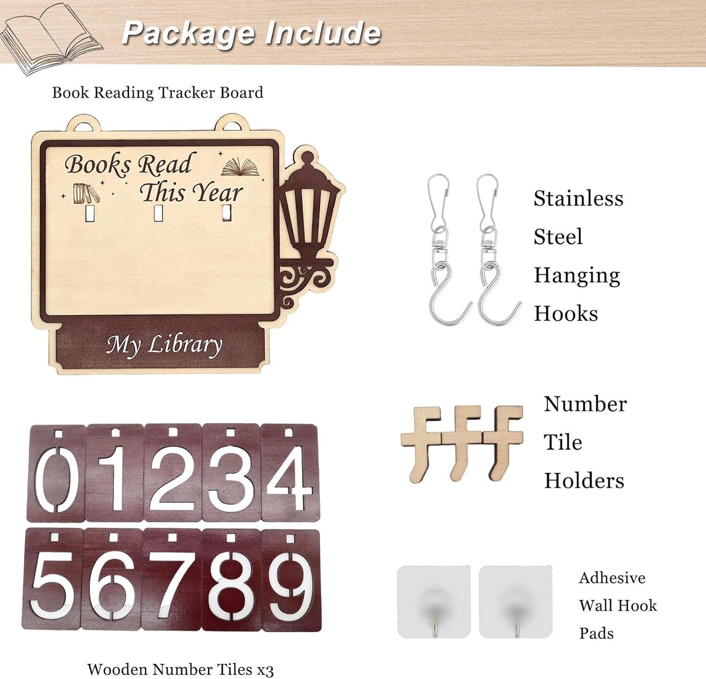 Books Read This Year Counter,Custom Books Read Tracker,Hanging Bookshelf Sign for Reading Challenge,Bookish Decor for Home or Library,Bookish Gifts for Book Lovers