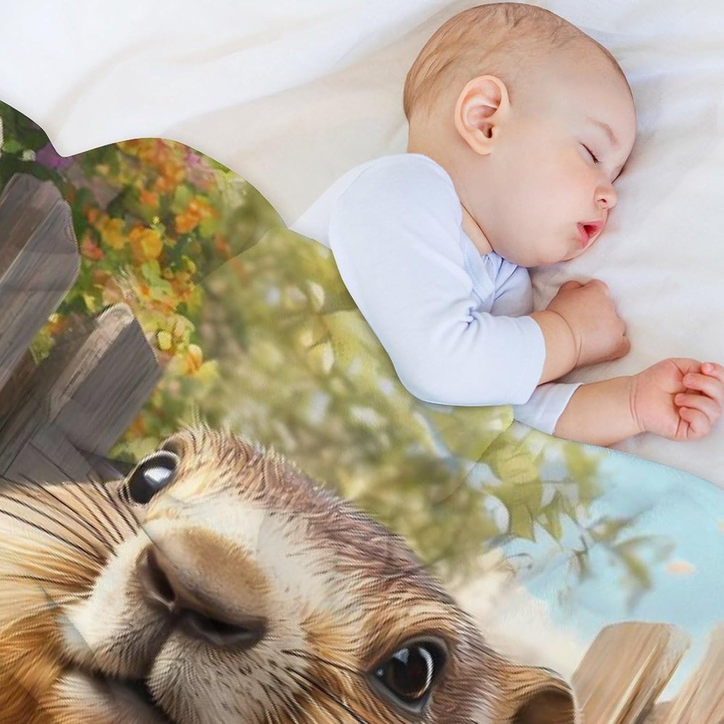Funny Garden Groundhog Throw Blanket for Couch Bed Plush Cozy Fuzzy Flannel Blanket for All Season 40"x60"