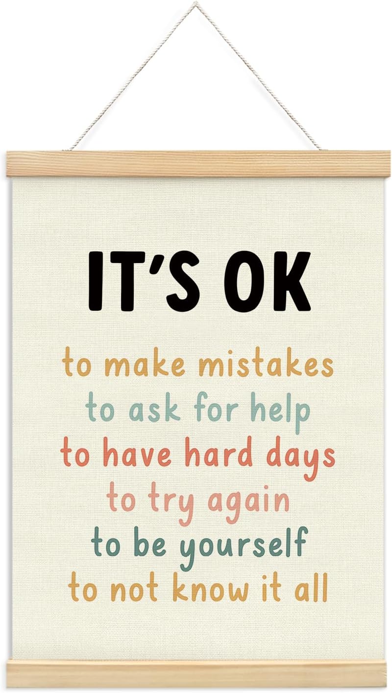 KDHTY Motivational Posters,Positive Affirmations Wall Decor,Inspirational Wall Decor,Kids Affirmation Wall Sign for Classroom Decoration,12x16 Inches