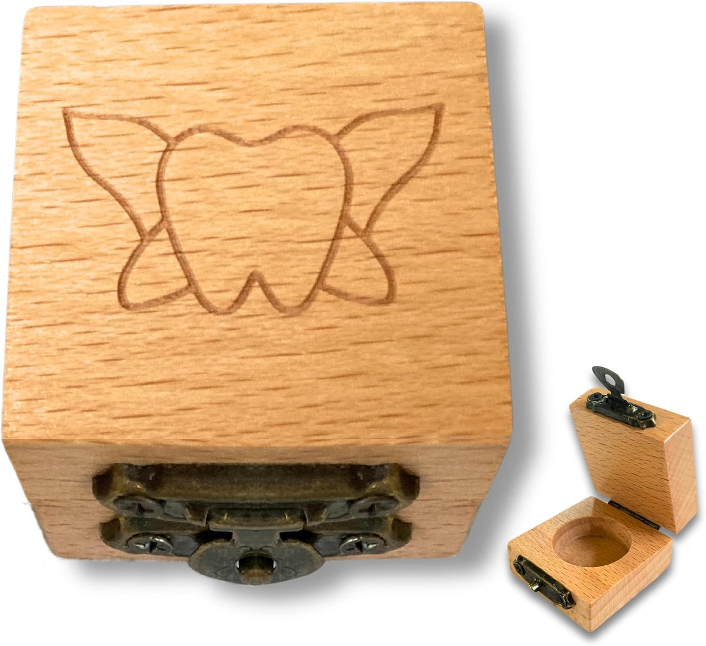 Tooth Box w/Clasp & Tooth Pouch | Tooth Fairy Box for Girls or Boys & Tooth Fairy Bag | Clasp Closure - Set of 1