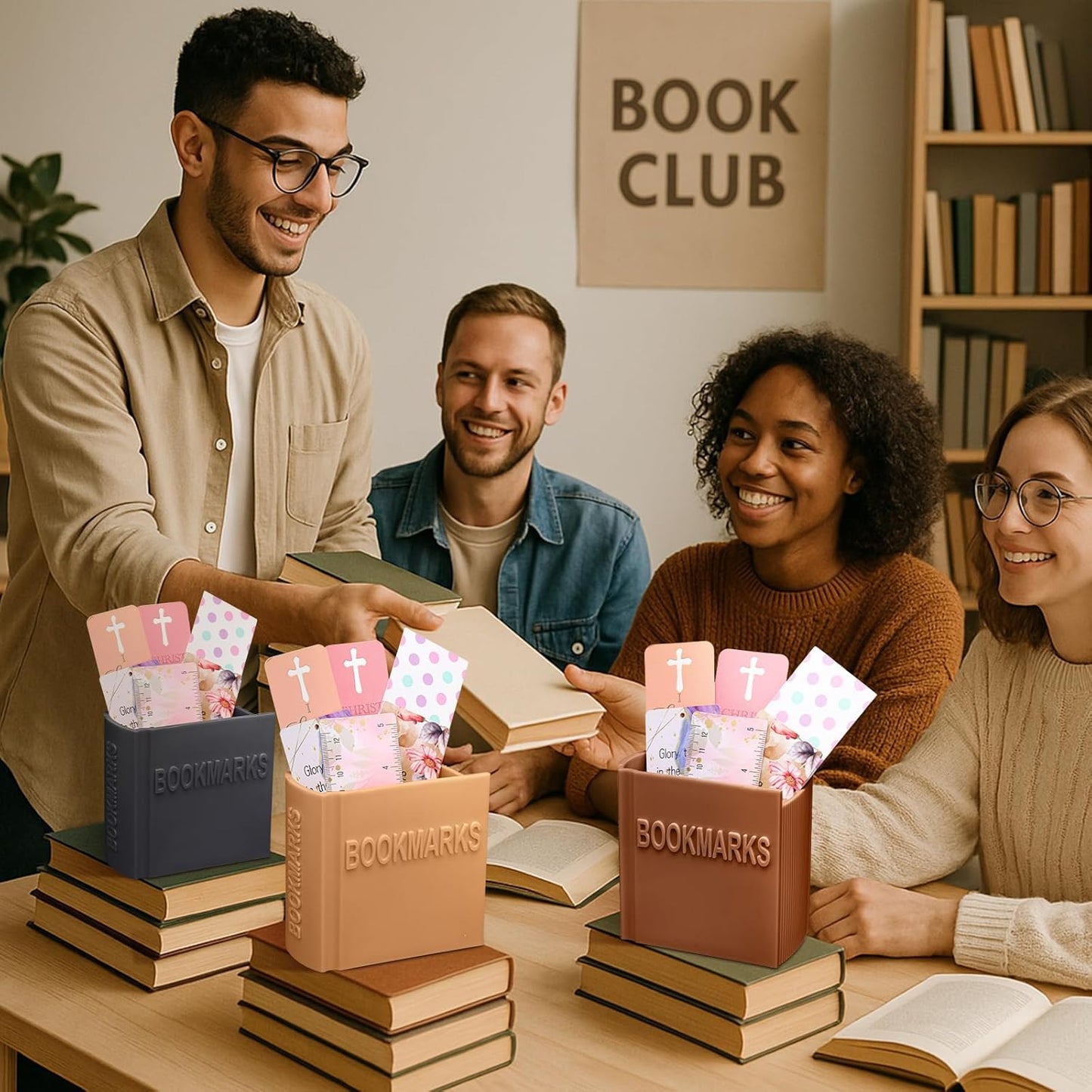 6 Pcs Bookmark Holder Book Club Gift for Women Book Lover Gift Bookish Accessory Office Desk Supplies Bookshelf Decor for Librarian Bookworm Teacher