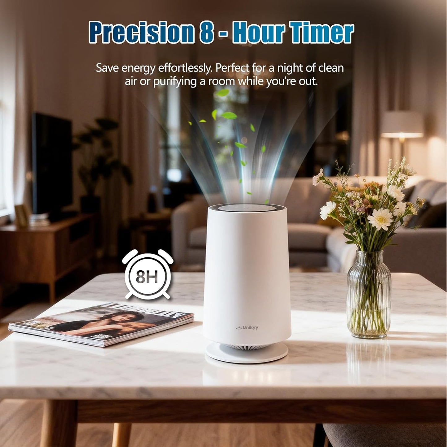 Air Purifiers for Bedroom,Home,Office,Dorm, HEPA Air Filter Super Quiet with LED Night Light,USB,for Smoke Pollen Pets Dust Odors in Office Desktop Air Cleaner,LumiAir Mini