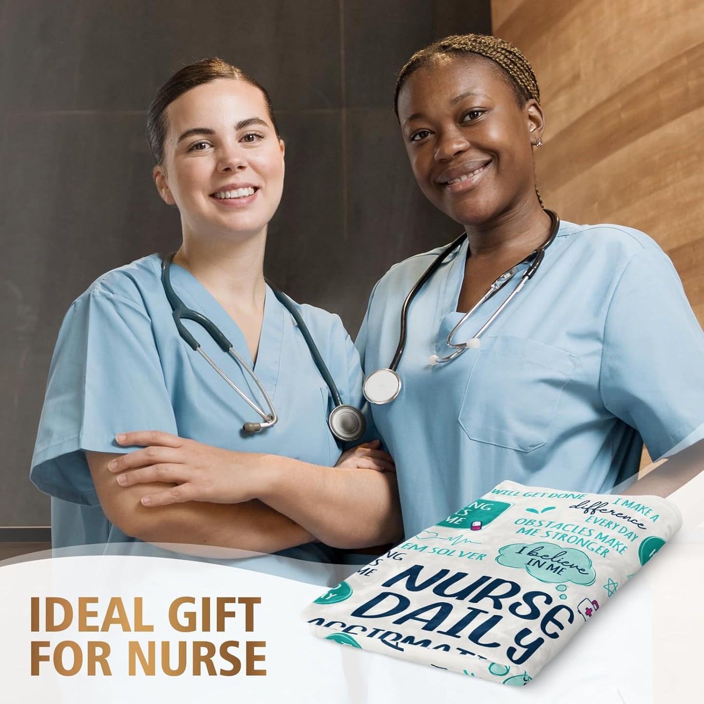 Craftique Nurse Gifts for Women Men- Soft Nurse Blanket with Daily Affirmations- LPN RN Gifts for Nurses Practitioner, Nursing School Graduate Birthday Appreciation Gift, Nurses Week/Day Gift