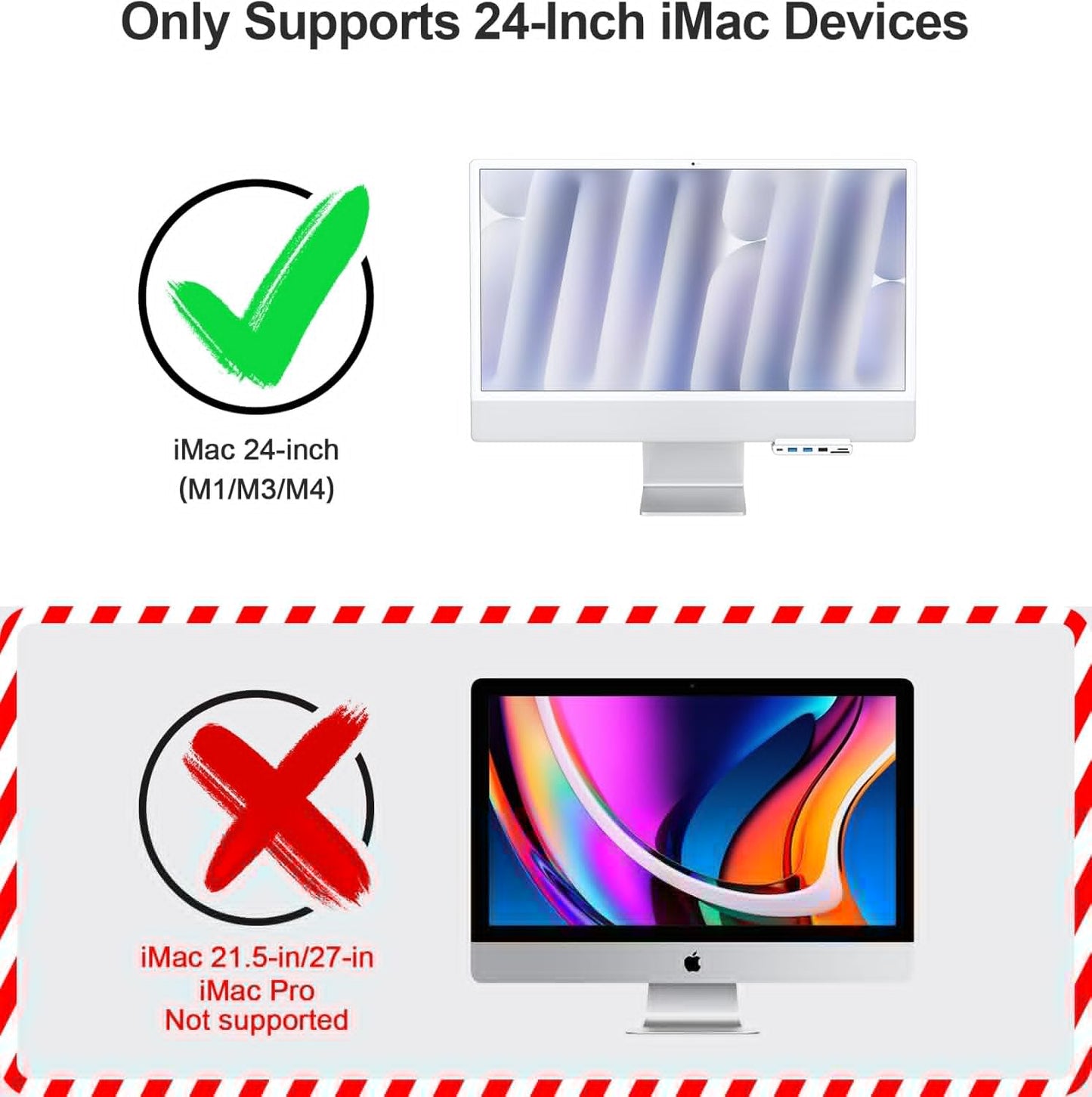 7-in-1 USB C Hub for iMac M1/M3/M4 - USB 3.0 5Gbps, SD/TF Card Reader, Docking Station for iMac 24 inch (M1/M3/M4)
