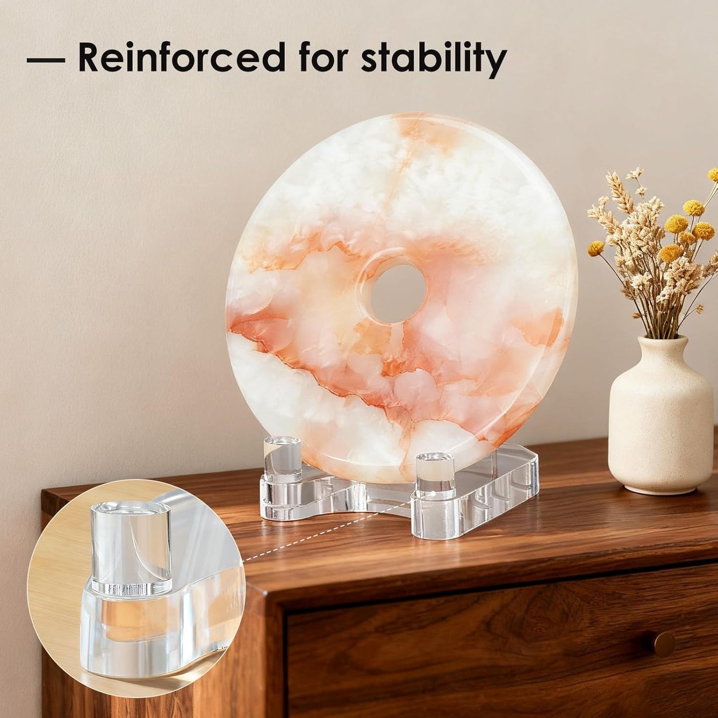 Acrylic Easel Display，Plate Stand for Display，Adjustable Clear Display Holder for 7" to 12" Platter, Book, Card, Frame, Picture, Artwork, Plaque ( Large-1pc 7"-12")