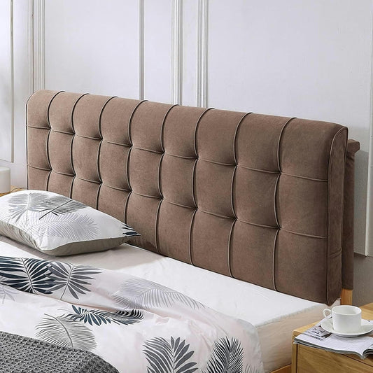 AMNOOL Upholstered Headboard Cushion,Solid Color Bed Backboard Wall Pillow Velvet Headboard Backrest Support Cushion Oversized Removable Headboard Slipcover