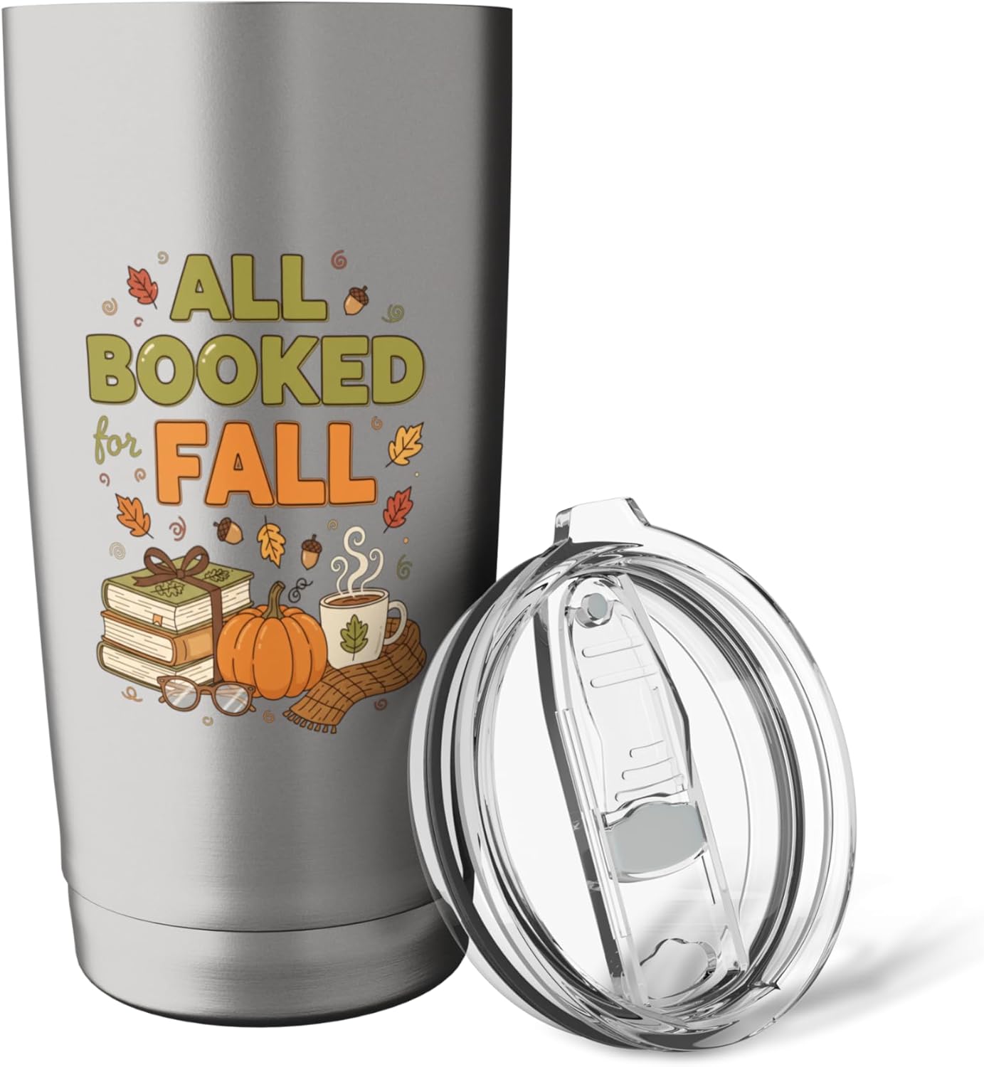 All Booked For Fall Reading Pumpkin Coffee Cozy Autumn Stainless Steel Insulated Tumbler