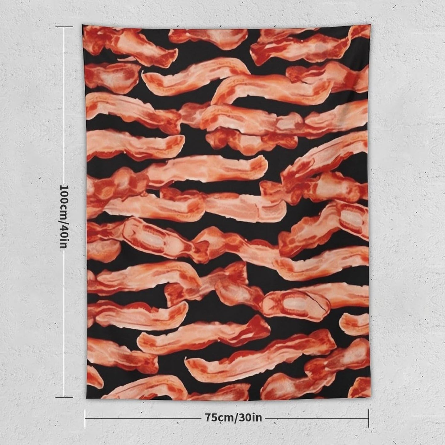 FodPand Bacon Pattern Tapestry Anti-fading Wall Tapestry with Installation Kit Backdrop Banner Multipurpose Aesthetic Tapestries Boho Wall Art Hanging Decorative Blanket 30"x40"
