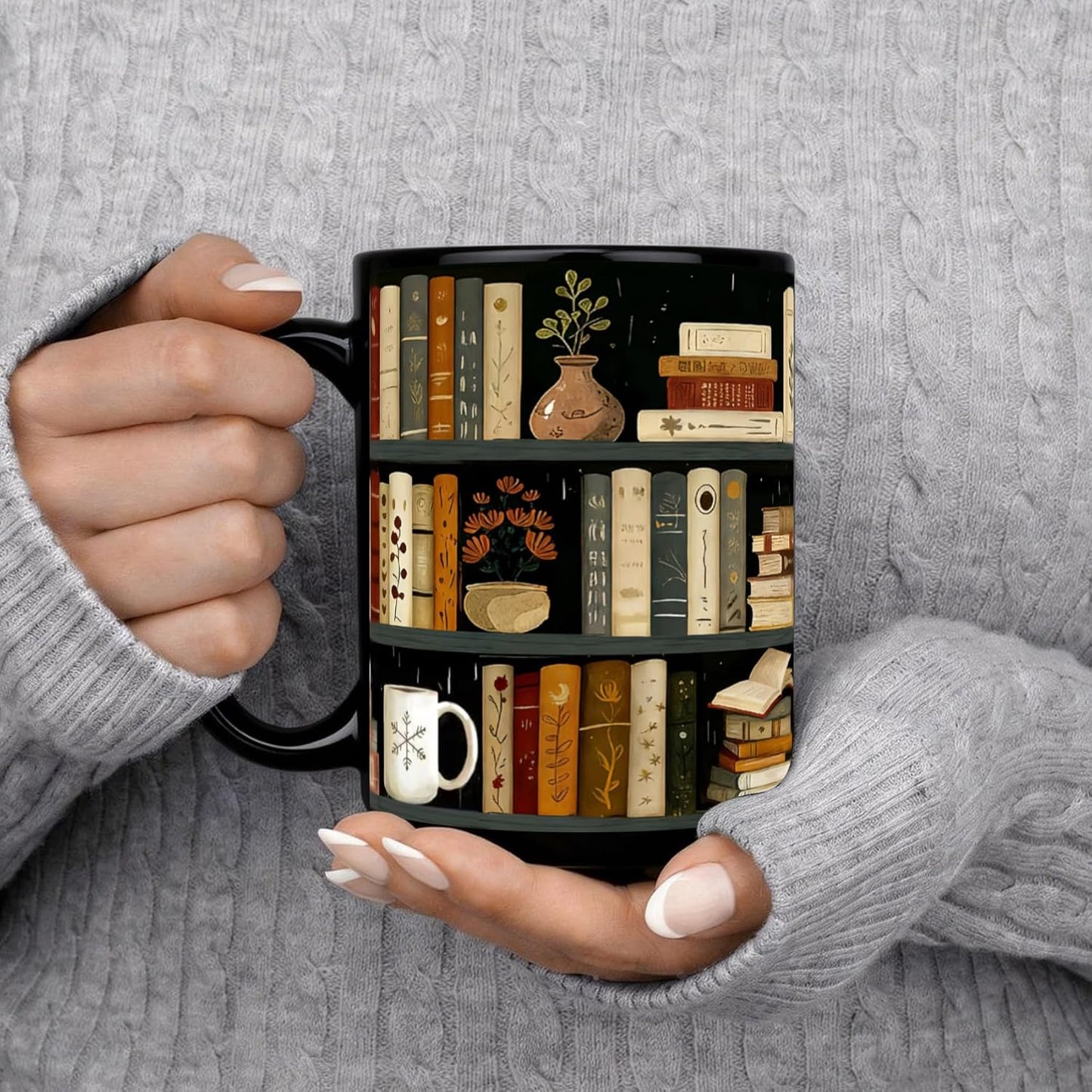 Book Mug Gifts for Books Lovers, Vintage Library Bookshelf Mugs, Reading mug Gift for Readers Librarians, Bookworm gift for Writers on Birthday, Reading Themed Coffee mugs, Funny Bookish gifts-16