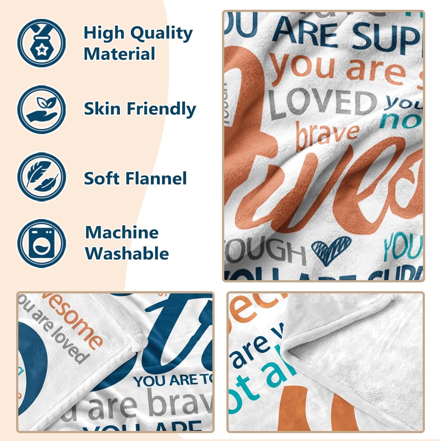 Inspirational Get Well Blanket – Super Soft Healing Throw for Women, Perfect Cancer Care Gift for Mom or Adults Recovering from Surgery 50"x60"