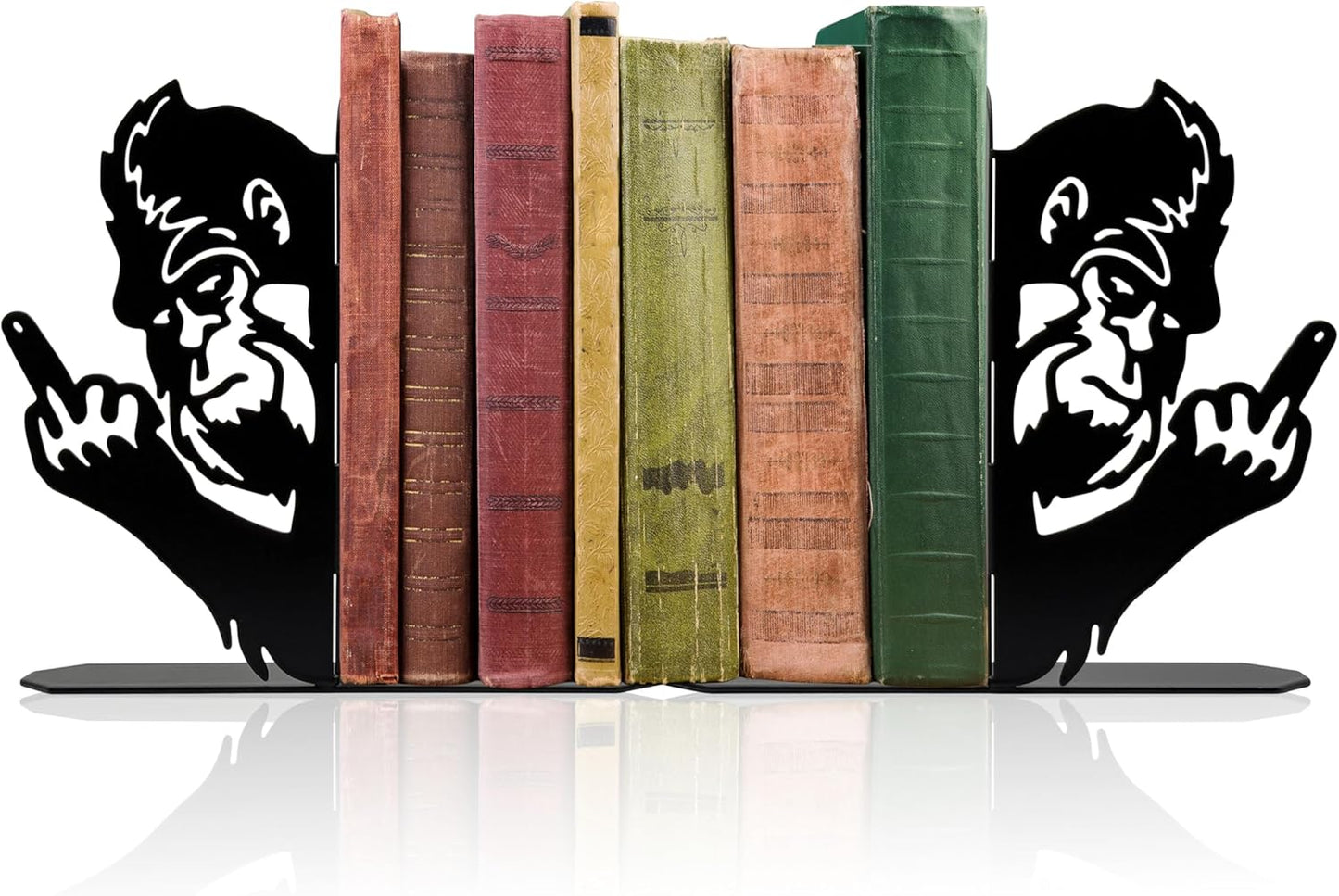 Peeping Bigfoot Metal Bookends Funny Sasquatch Book Ends for Shelves Bookshelf Decorative Objects Home Office Desk Bookshelf Decor Nice Bigfoot Lover Gifts (Black)