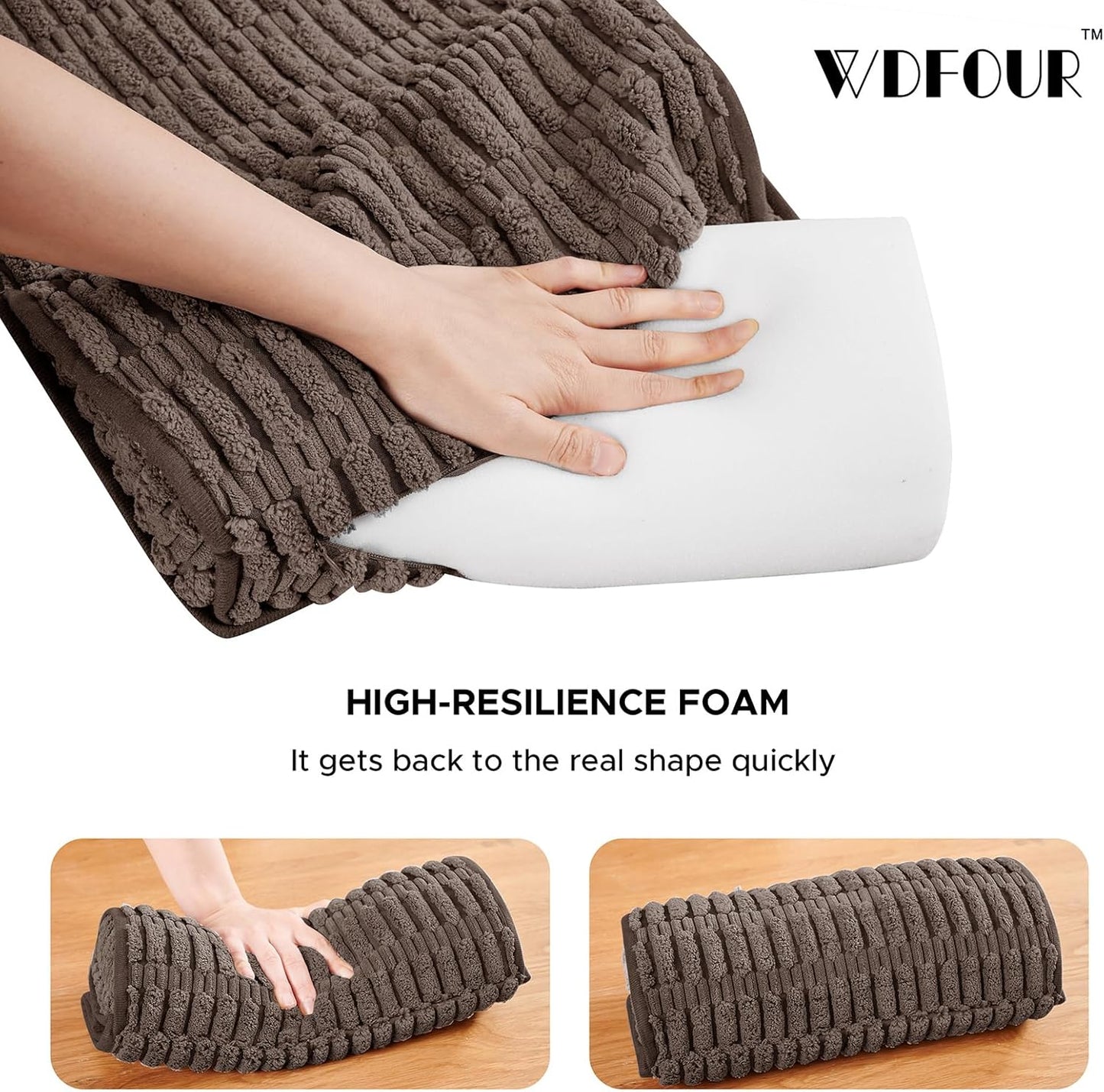 WdFour Headrest Memory Foam Pillow, Support Cushions for Neck, Back or Leg for Sofas, Recliners, Office Chairs, Massage Chairs for Neck Pain Relief and Cervical Support. (Brown, 13" Wx5.5 Lx3 D, 1PC)
