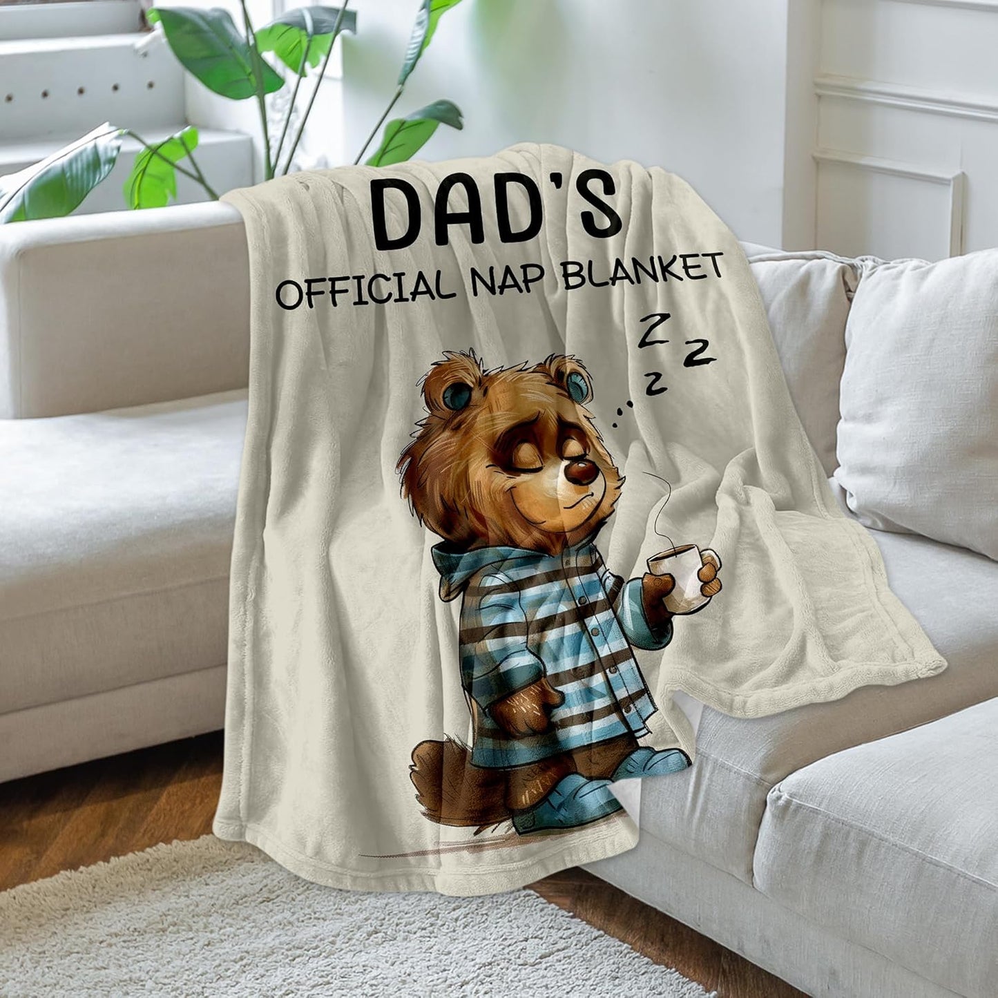 Funny Dad Blanket Gift, Soft Fluffy Throw Blanket 60"x50" for Dad Birthday, Father’s Day, Christmas, Thanksgiving, Unique Present from Daughter Son, Cozy Gifts for Men Fathers
