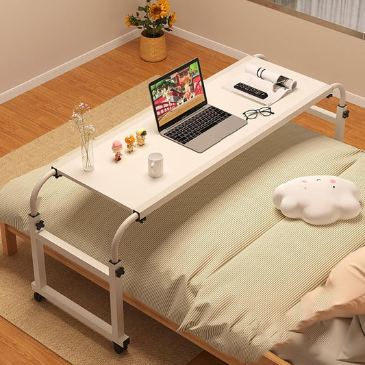 Bed Desk Over The Bed Table with Wheels, Overbed Table Mobile Computer Desk for Bed Adjustable Height Reading Writing Desk Recliner Table for Working Dinning