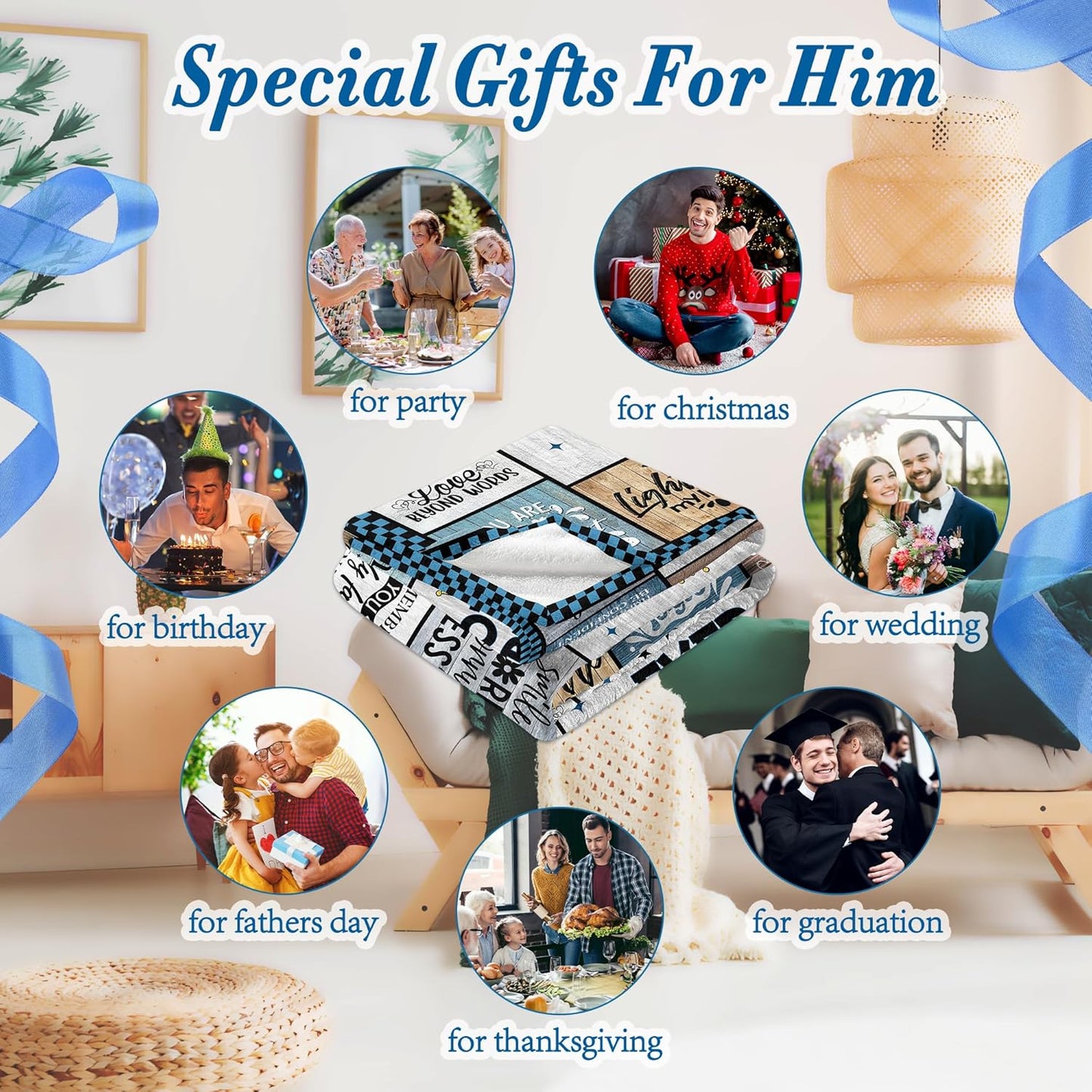 Grandson Gifts from Grandma Grandpa, Gifts for Grandson, Grandson Birthday Gifts, Grandson, Grandson Gifts for Fathers Day, Grandson Blanket 60X50”