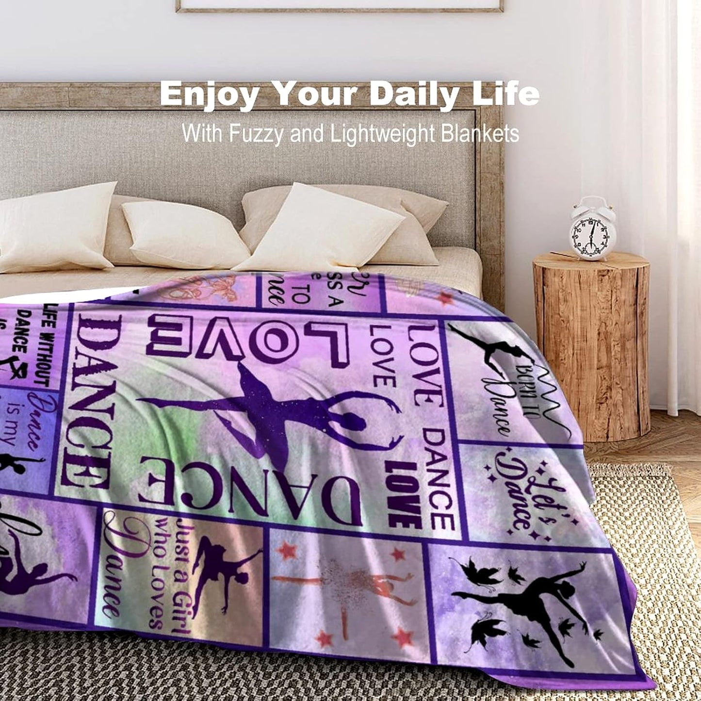 Dancer Gifts Blanket Dance Life Flannel Fleece Throw Blankets for Sofa Couch Bed Office All Season 50"X40"