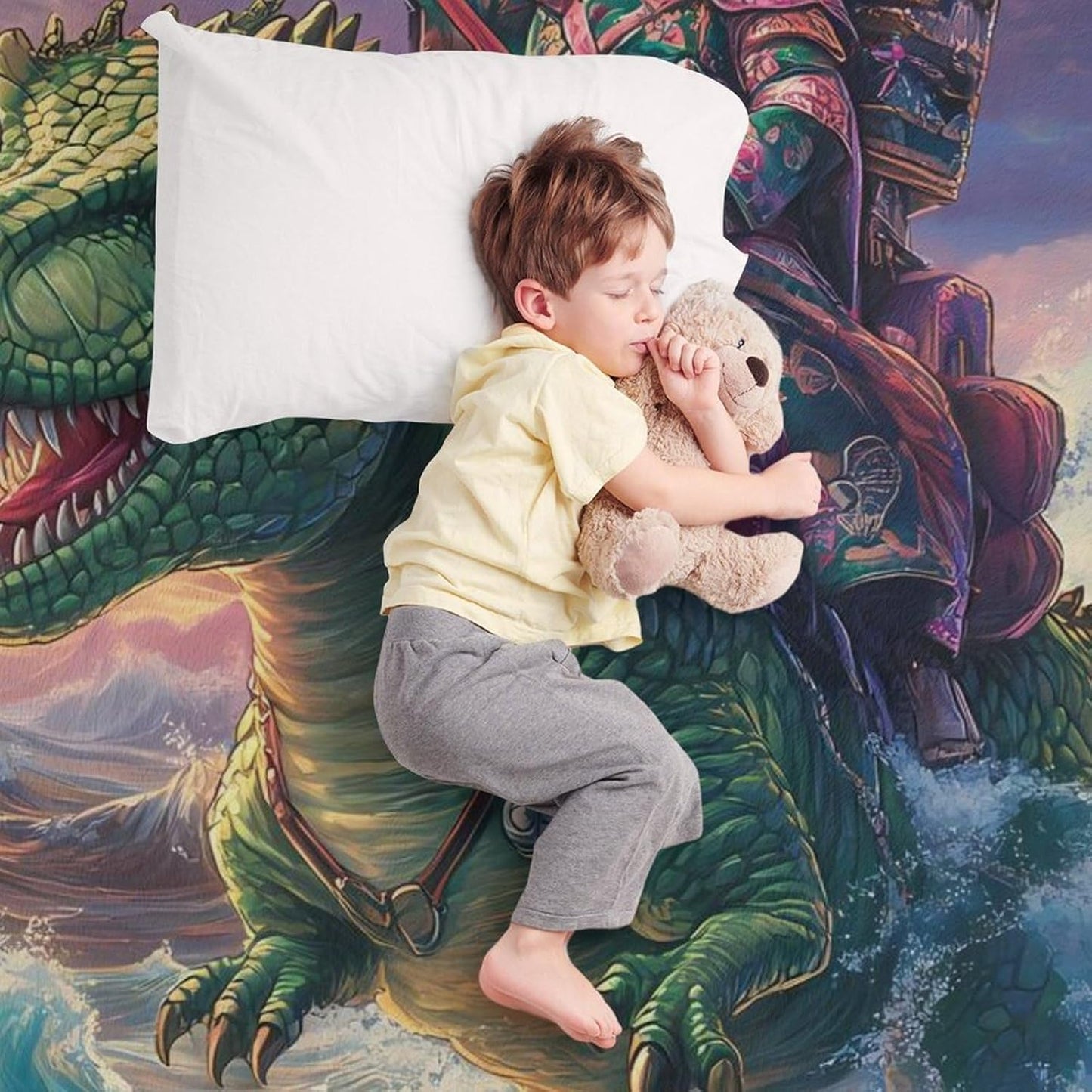 Wave Dinosaur Cat Throw Blanket for Couch Bed Plush Cozy Fuzzy Flannel Blanket for All Season 70"x80"