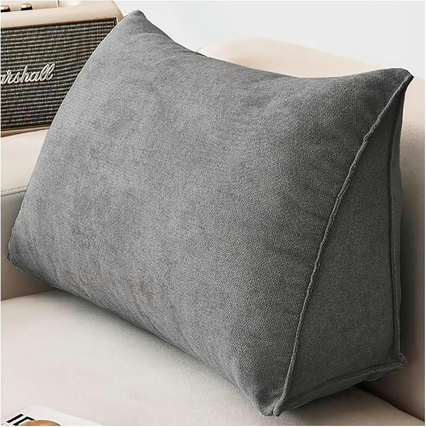 Wedge Pillows Headboard Reading Pillow Backrest Pillows for Sitting Up in Bed Rest Large Triangle Bolster Cushion Velvet Daybed Pillow Lumbar Support Leg Positioning