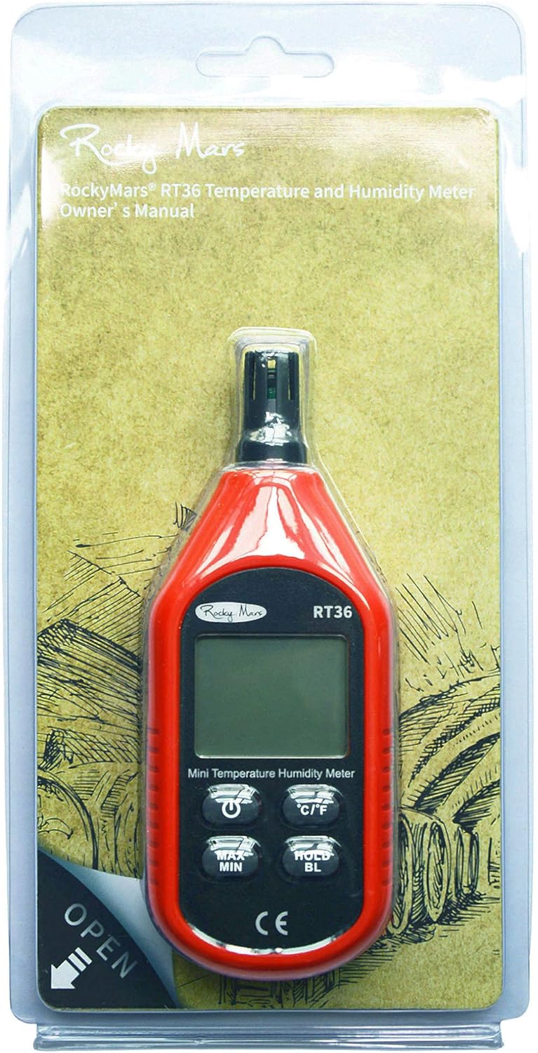 RT36 Temperature and Humidity Monitor Digital Hygrometer with Battery Low Indicator, LCD Display