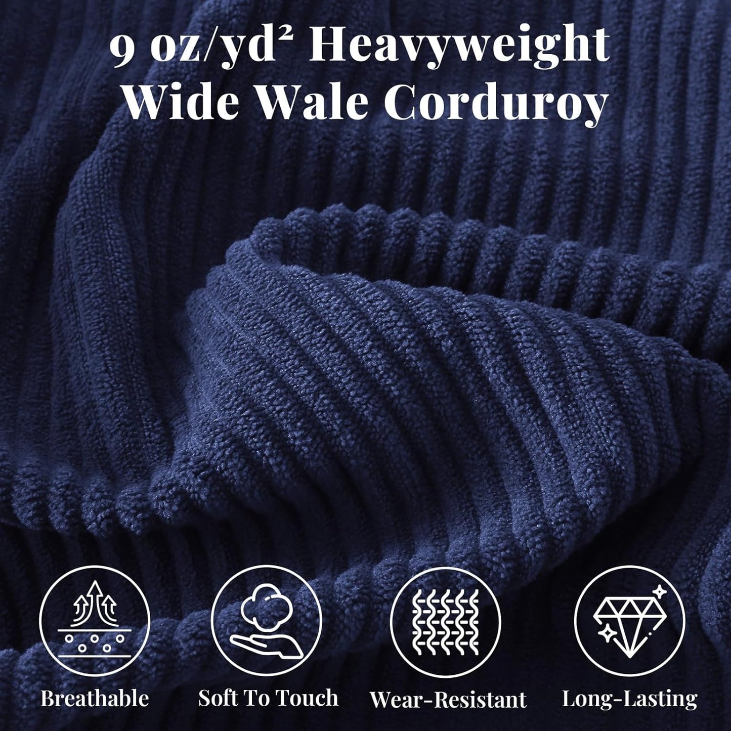 Sasttie Wedge Pillow Set, 2PCS Reading Pillow for Sitting, Bed Wedge Pillow Headborad for Sleeping, After Surgery, Acid Reflux, Leg and Back Support, with Neck Cushion, 23"x11.5"x30", Navy