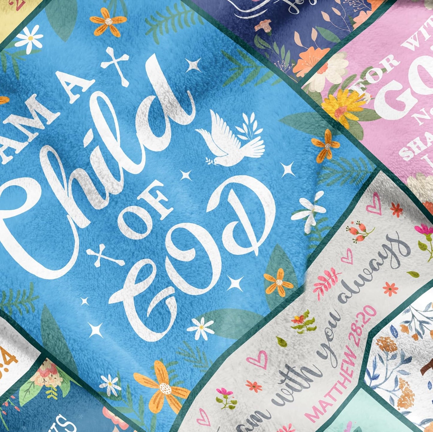 Nicetous Christian Gifts for Women, Christian Blanket with Bible Verse 50x60in, Religious, Inspirational, Spiritual Gifts for Friend, Mom, Sister, Daughter, I am A Child of God Soft Throw Blanket