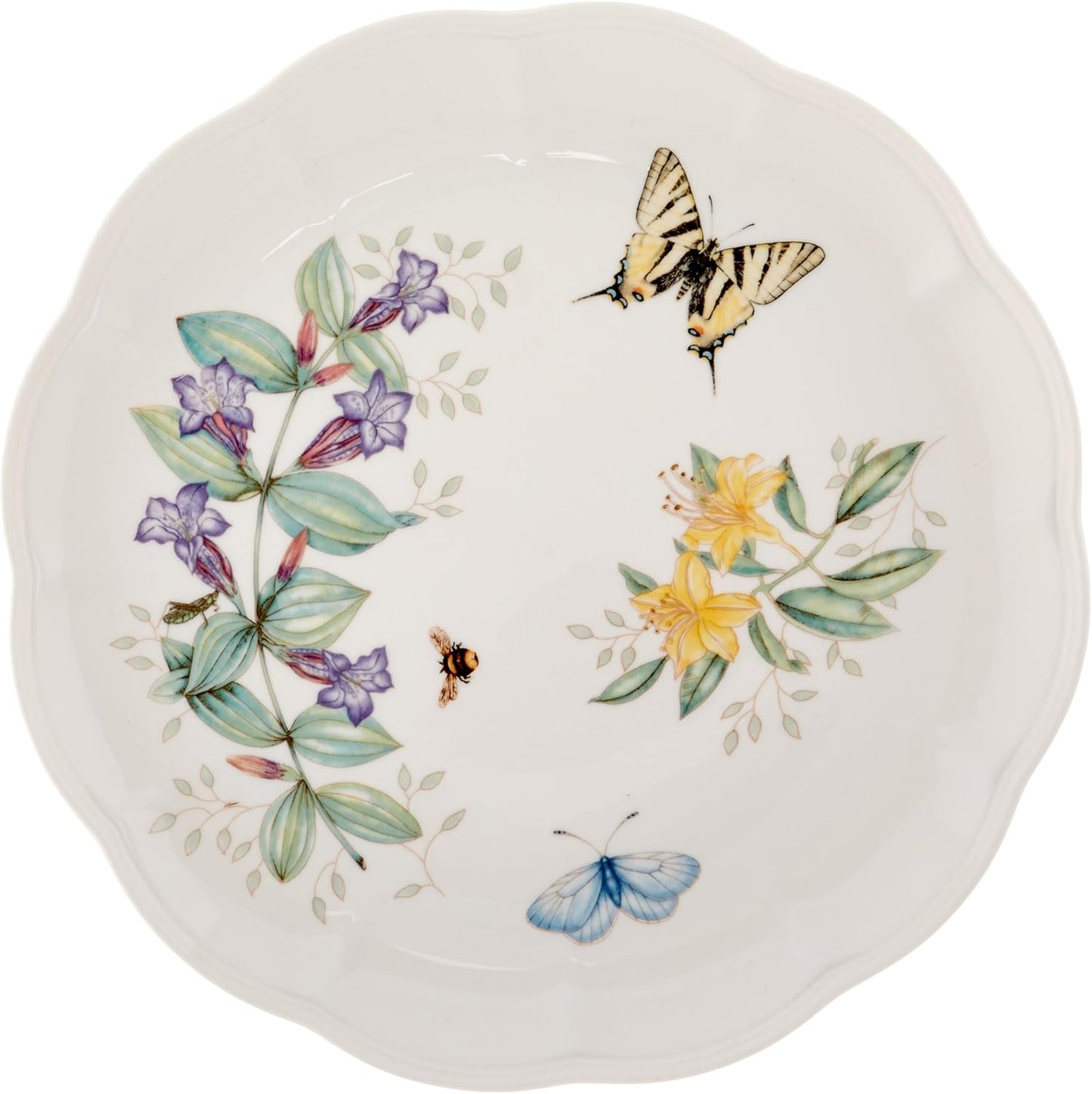 Lenox Dinnerware Set, Butterfly Meadow 18-Piece Set, Service For 6, White Porcelain, Butterfly And Flower Designs, Plates And Bowls Sets, Dishwasher Safe, Home & Kitchen (18 Pieces, Assorted)