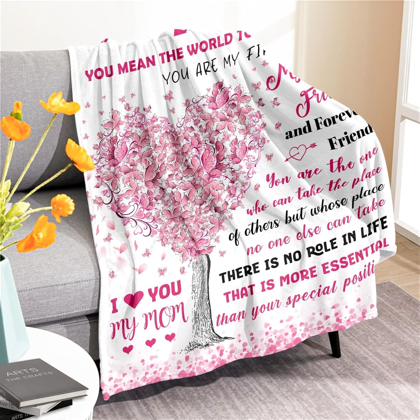 Gifts for Mom from Daughter Son - Mothers Day Blanket Gifts for Mom - Valentines Day & Christmas Birthday Gift Ideas for Moms - Best Mother Ever Presents - Soft Flannel Throw Blanket 60" x 80"