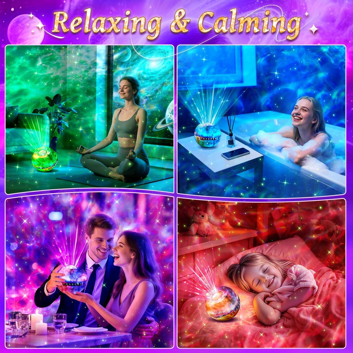 Galaxy Projector for Bedroom,15-Color Galaxy Light Projector Star Projector for Kids Night Light Projector Night Light for Kids,Remote 15 White Noise Sound Machine Ceiling Star Lights for Bedroom Gift