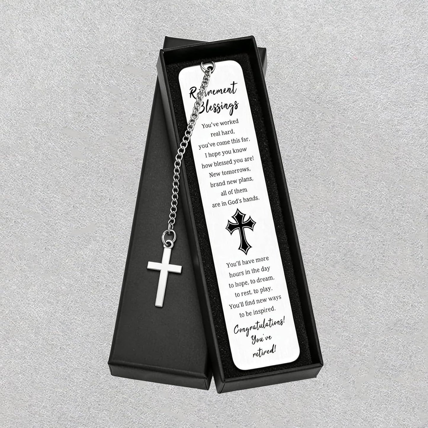Haukea Retirement Gift for Woman Men Happy Cool Retirement Gifts for Women Coworkers Farewell Goodbye Gifts Cross Metal Bookmark