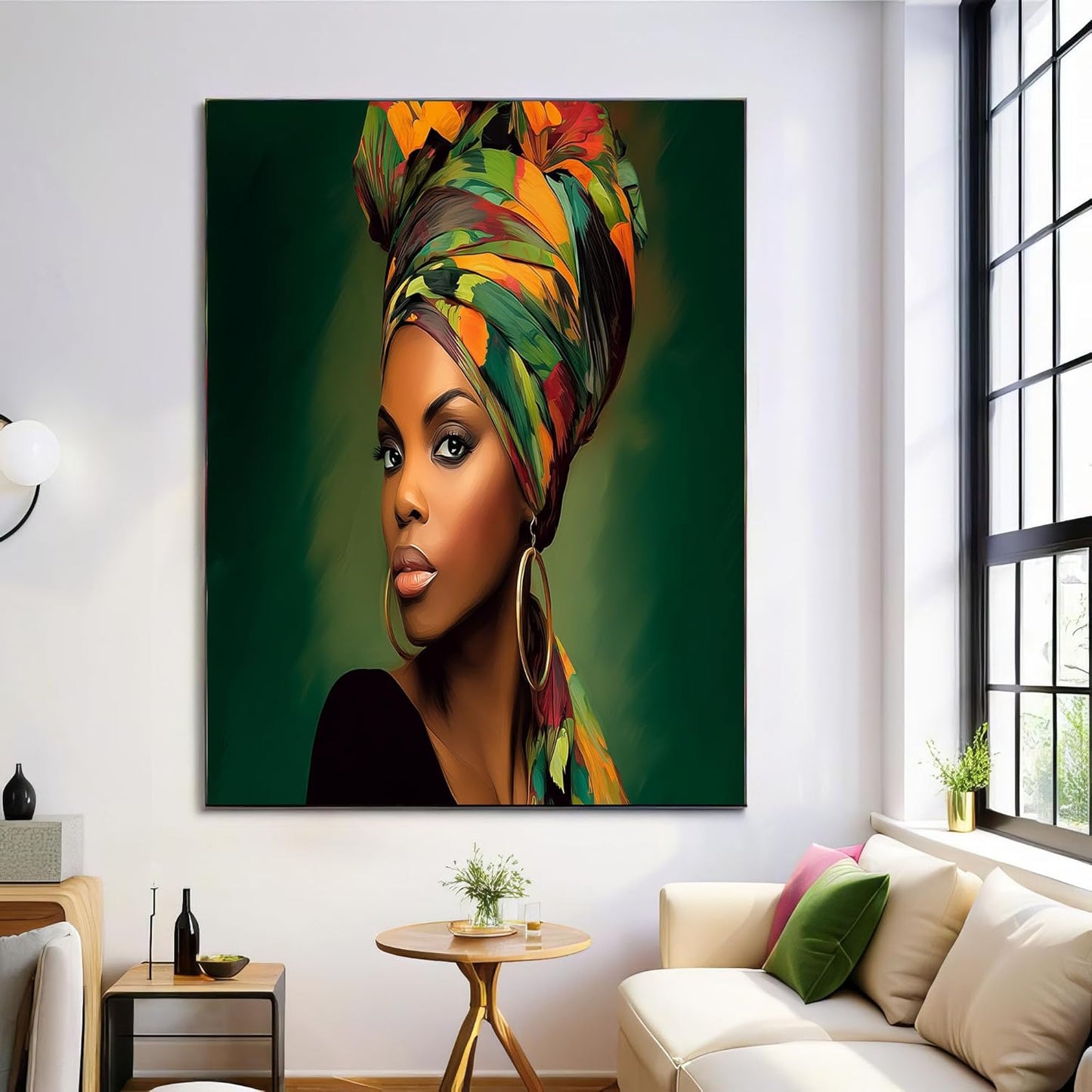 GDJSMIN Colorful Portraits Wall Art, Beautiful Black Women Poster for Reading Room Living Room Decor 12x 16 inch Unframed