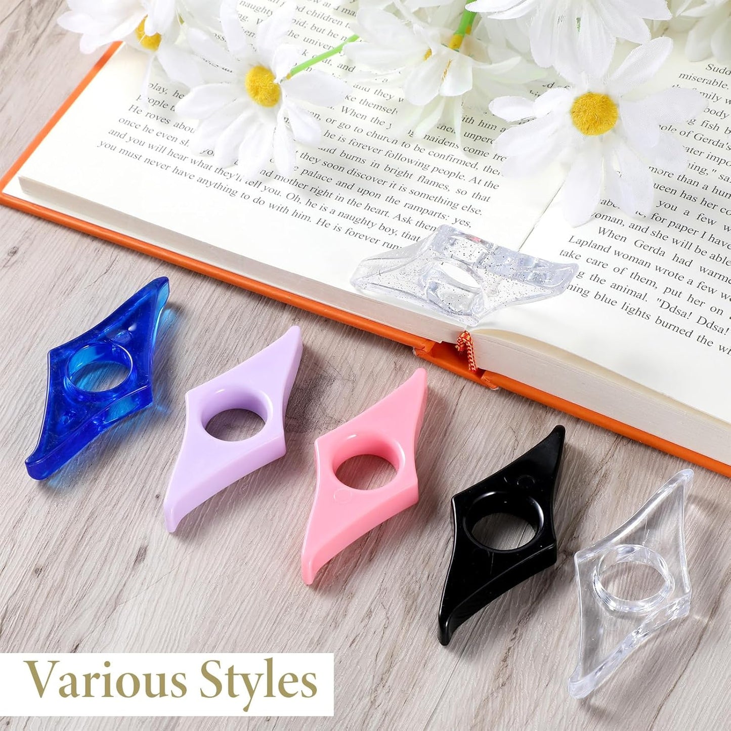 6 PCS Thumb Page Holders for Reading Book Page Holder Book Finger Holder Reading Accessories for Books Lovers Literary