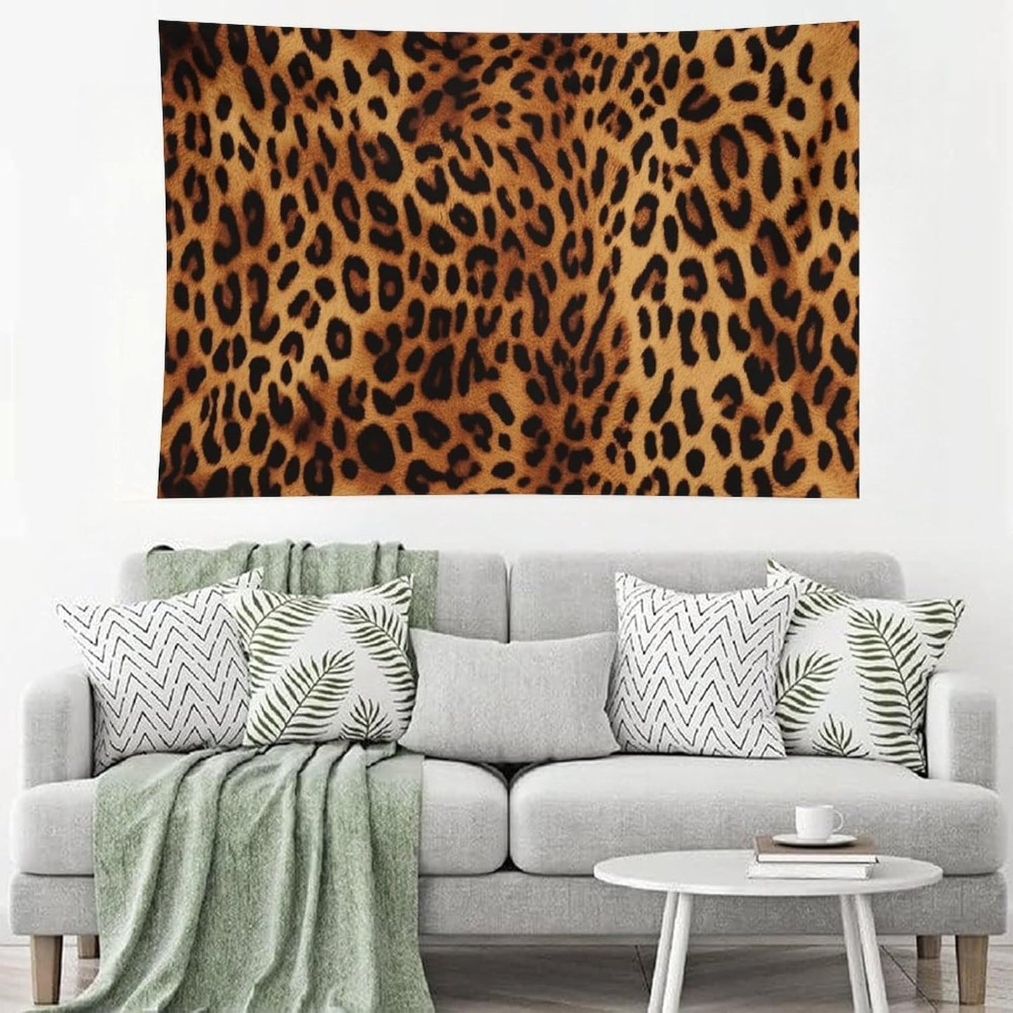 HETVBNS Leopard Print Tapestry Wall Hanging - 60"x90" Aesthetic Tapestries Soft Polyester Wall Art Decor Large Tapestry for Bedroom Living Room Dorm Backdrop, Hanging Kit Included