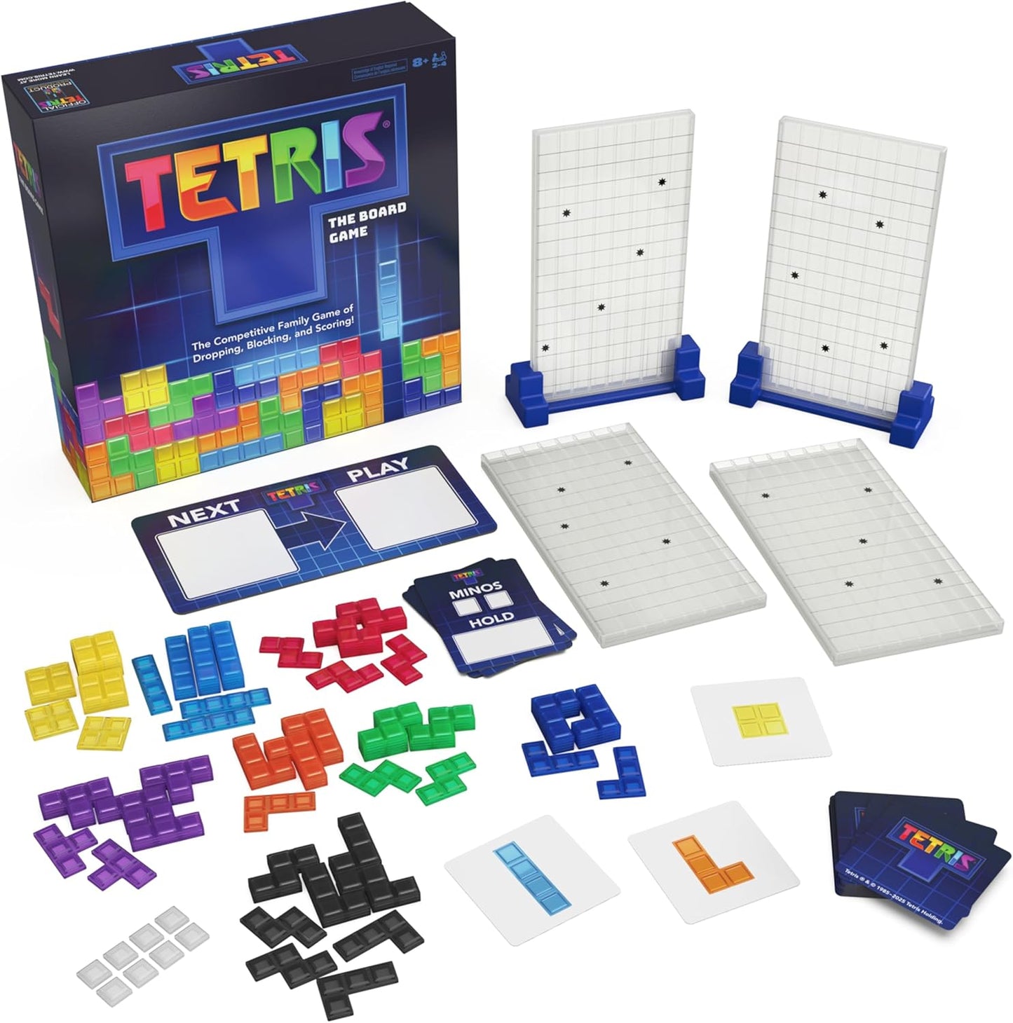 Spin Master Games, Tetris: The Board Game, Play the Classic Puzzle Game Tetris in Real Life, Multiplayer Head-to-Head Puzzle Challenge, 2-4 Players, Easter Gift, Ages 8 & Up