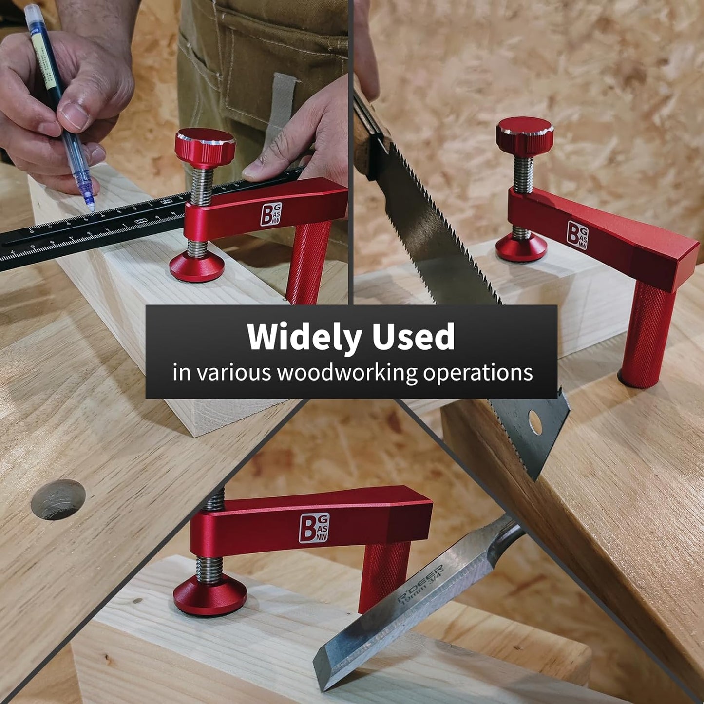 Bench Dog Clamp, 3/4 inch（19mm) Sturdy & Non-marking Bench Dogs Hole Clamp Woodworking Dog Holes Workbench Accessories for Woodworking Clamps Hand Tools