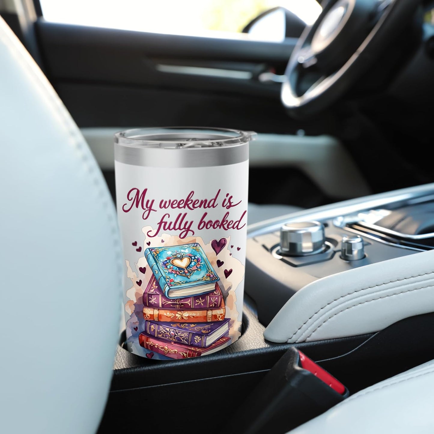 My Weekend Is Fully Booked Reading Quote Book Lover Humor Stainless Steel Insulated Tumbler
