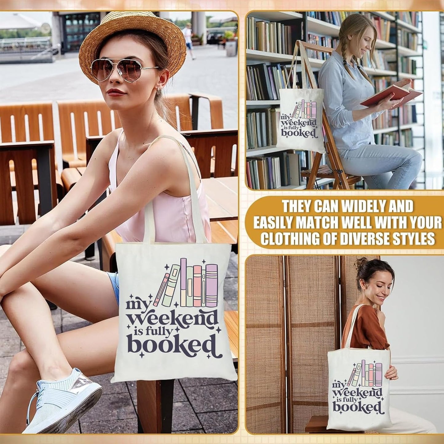 Hqvbvc 8 Pcs Book Lovers Gifts for Women Book Club Accessories Include 16oz Glass Cup Tote Bag Socks Keychain Bookmark Page Holder Birthday Gifts for Readers Librarians, Bookworms Teacher (8pcs)