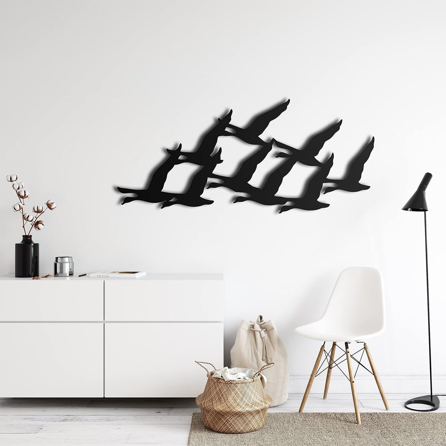 Metal Wall Decor, Geese Flock , Home Living Room Decor, Wall Sign, Metal Wall Art, Interior Decoration, Indoor Outdoor Hangings (118x53cm)