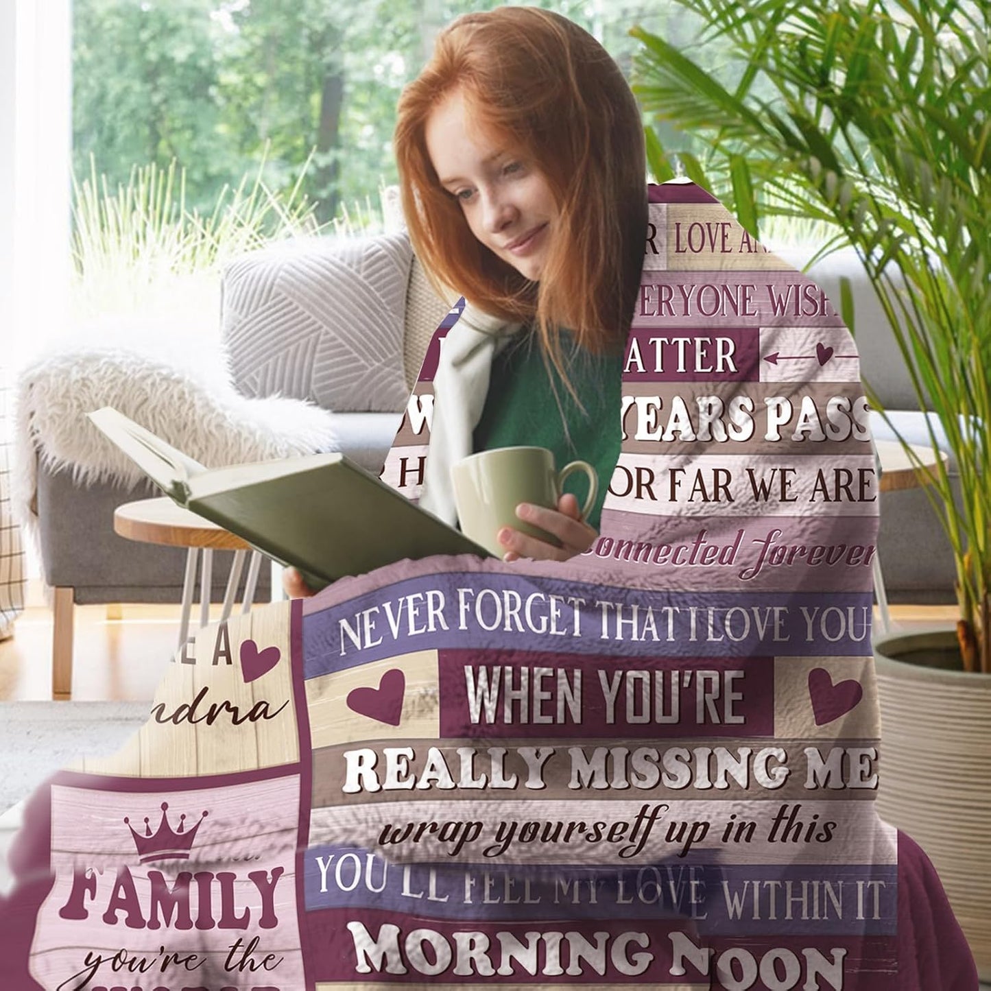 Gifts for Grandma from Granddaughter Grandson Grandkids Flannel Throw Blanket, Mothers Day Birthday Ideas for Grandmother, Farmhouse Blankets Present for Women Nana 50" x 60"