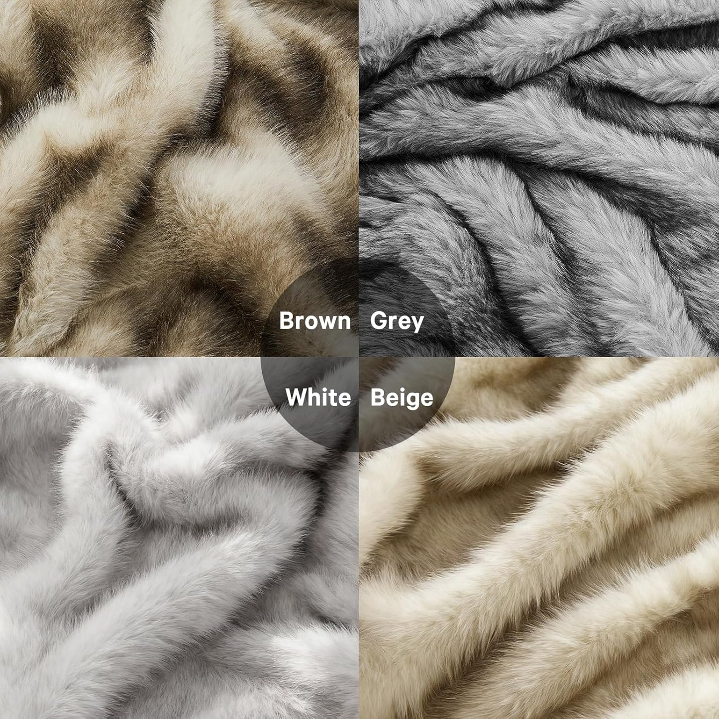 Heated Electric Blanket Throw,Octrot 50"X60" Faux Fur Heating Blanket Luxury Christmas Gifts Heavy Plush with 10 Heats Levels & 8 Hours Auto Off,Super Cozy Warm Fuzzy,Fluffy Decor Winter Warming,Beige