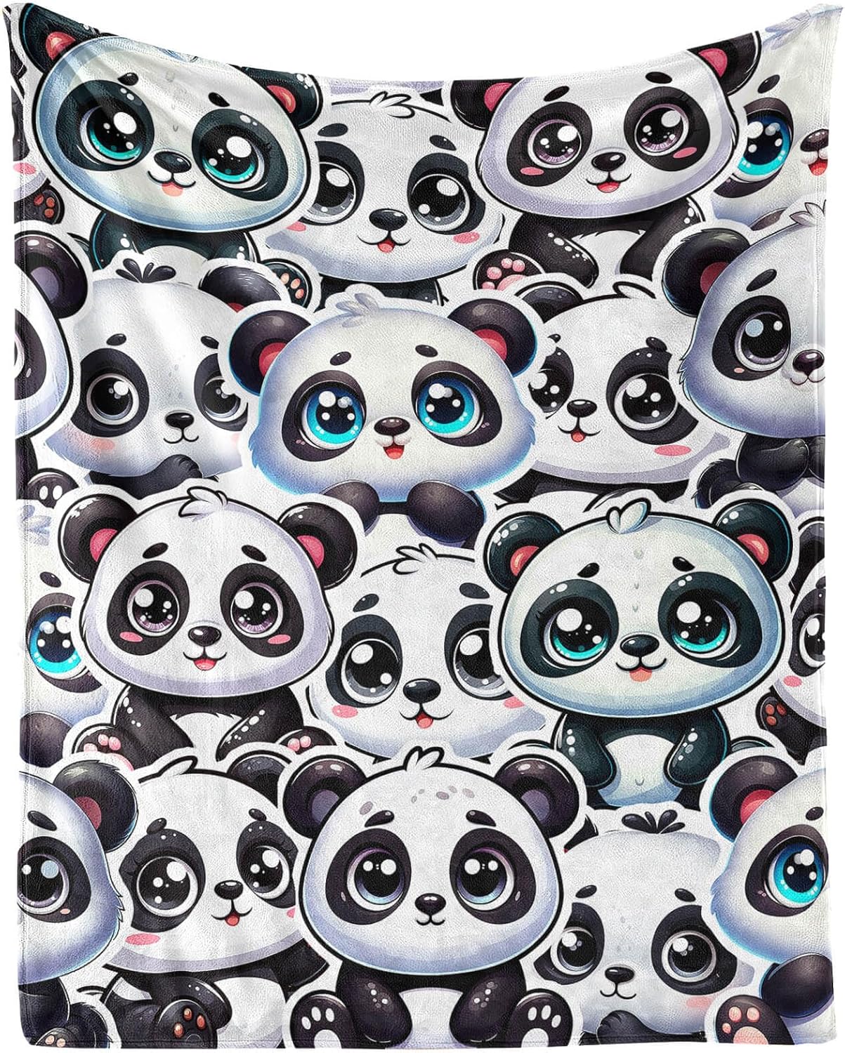 Panda Throw Blanket - Soft Flannel Blankets for Teens Adults Women Men - Warm Panda Throw Blankets for All Season Lap, Chair, Sofa - 70"x50"