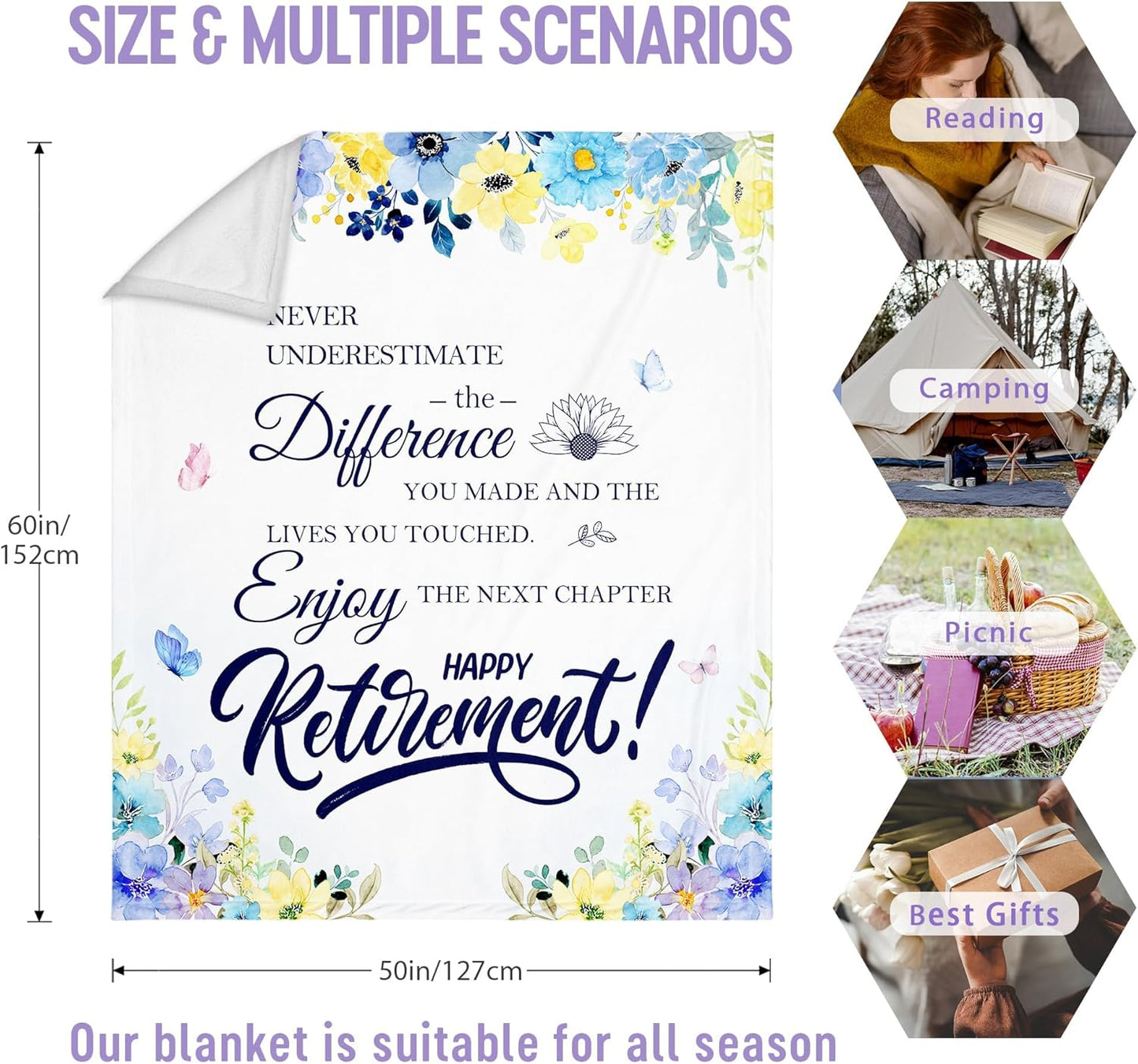 Retirement Gifts for Women 2025, Teacher Retirement Gifts for Women, Funny Retired Gifts for Woman Coworkers, Funny Retired Gifts for Woman Christmas Throw Blanket 60"x50"