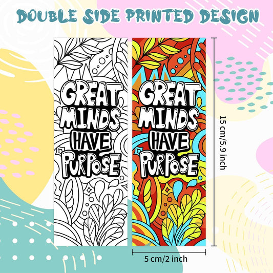 VOCHIC 120 Piece DIY Inspirational Bookmarks Bulk Bookmarks, Cool Double-Sided Coloring Bookmark for Present, Color Your Own Book Marks for Adults, Teachers, Women, Men, Book Lovers,VBS Theme Gift